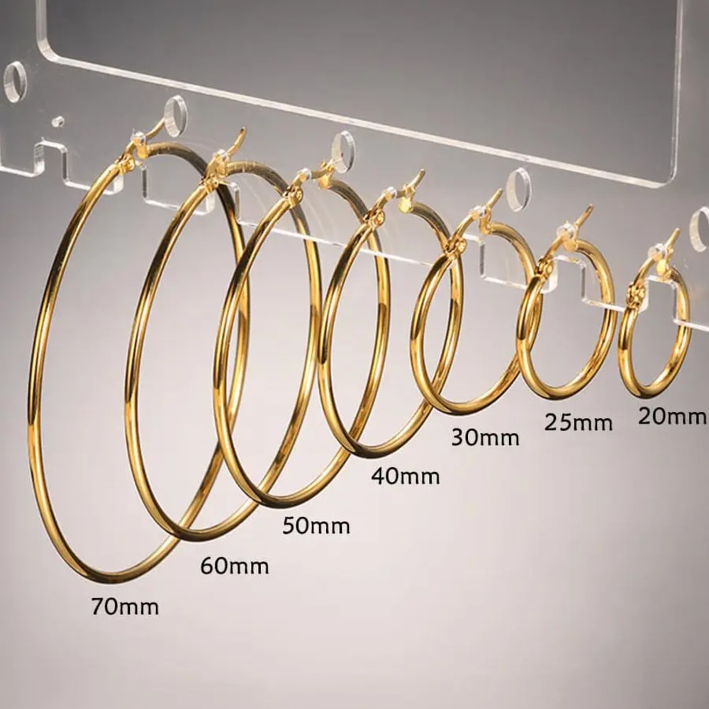 Women Gold Plated Stainless Steel  Hoop Earrings 